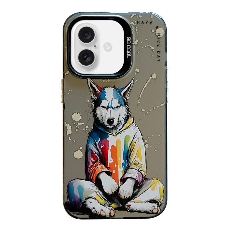 Animal Pattern Oil Painting Series PC + TPU Phone Case, For iPhone 16 Pro Max