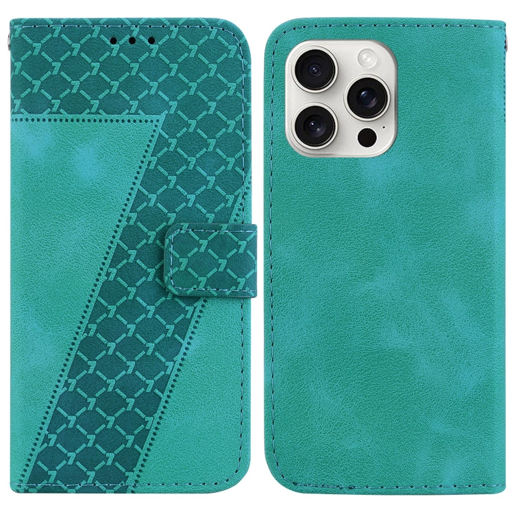 Seven-shaped Embossed Leather Phone Case, iPhone 16e, For iPhone 16 Pro Max, For iPhone 16 Pro, For iPhone 16 Plus