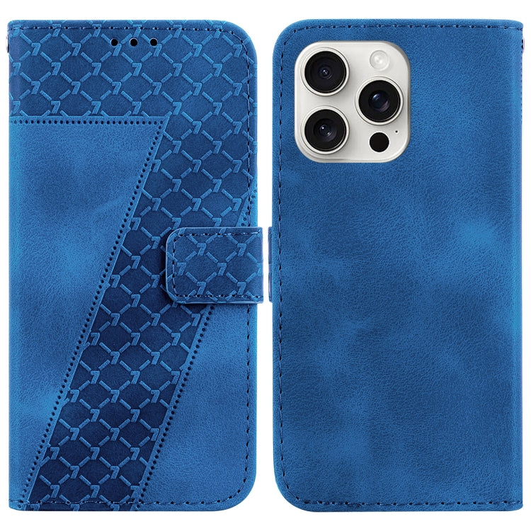 Seven-shaped Embossed Leather Phone Case, iPhone 16e, For iPhone 16 Pro Max, For iPhone 16 Pro, For iPhone 16 Plus