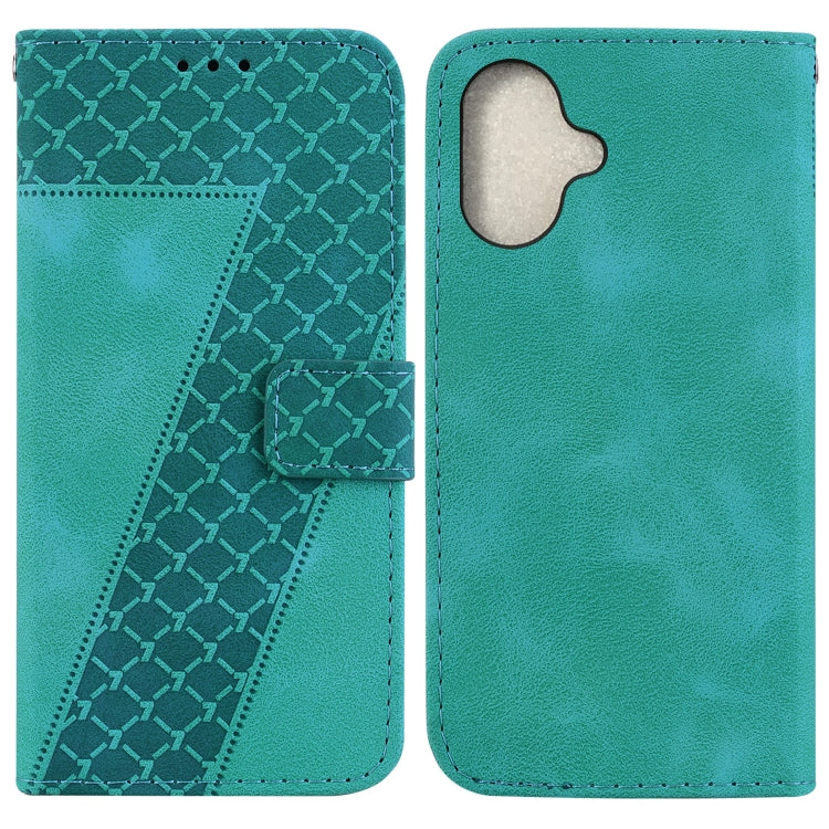 Seven-shaped Embossed Leather Phone Case, iPhone 16e, For iPhone 16 Pro Max, For iPhone 16 Pro, For iPhone 16 Plus