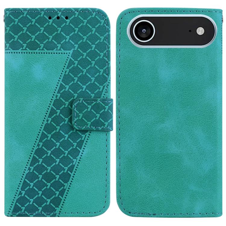 Seven-shaped Embossed Leather Phone Case, iPhone 16e, For iPhone 16 Pro Max, For iPhone 16 Pro, For iPhone 16 Plus