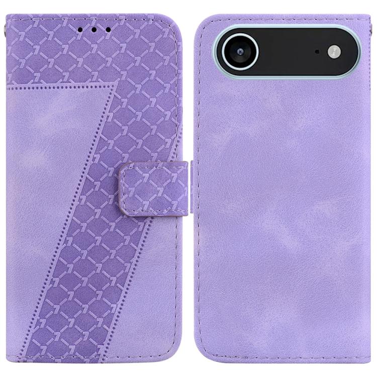 Seven-shaped Embossed Leather Phone Case, iPhone 16e, For iPhone 16 Pro Max, For iPhone 16 Pro, For iPhone 16 Plus