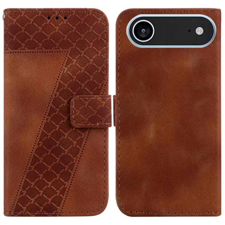 Seven-shaped Embossed Leather Phone Case, iPhone 16e, For iPhone 16 Pro Max, For iPhone 16 Pro, For iPhone 16 Plus