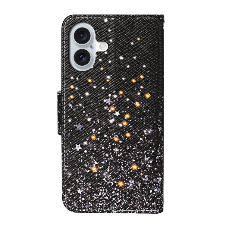 3D Colored Drawing Flip Leather Phone Case, For iPhone 16 Plus