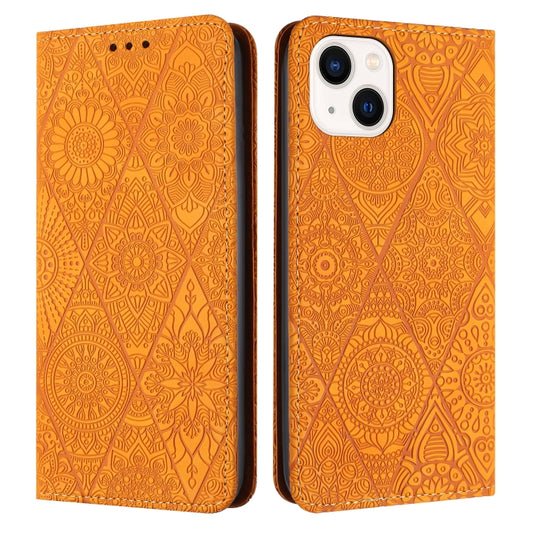 Ethnic Embossed Adsorption Leather Phone Case, For iPhone 15