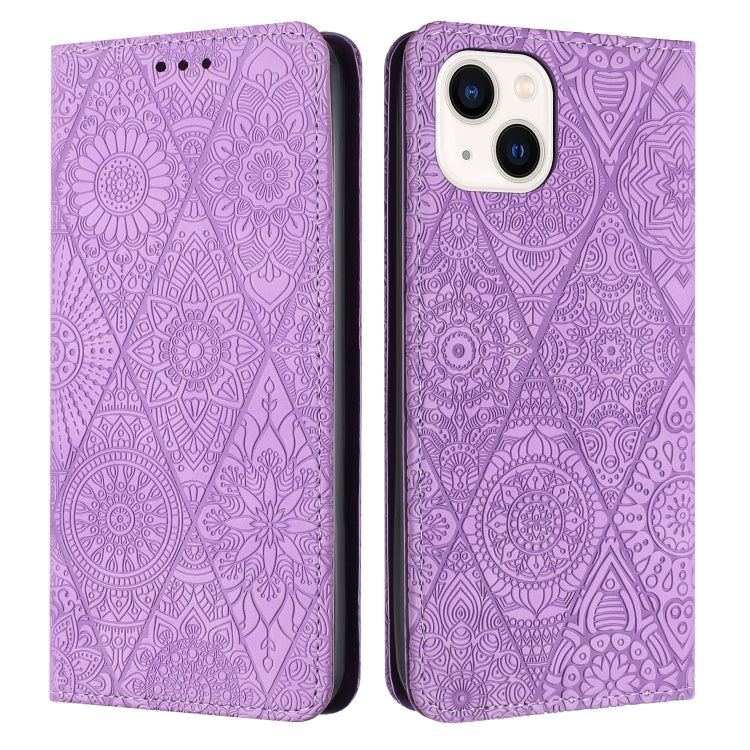 Ethnic Embossed Adsorption Leather Phone Case, For iPhone 15