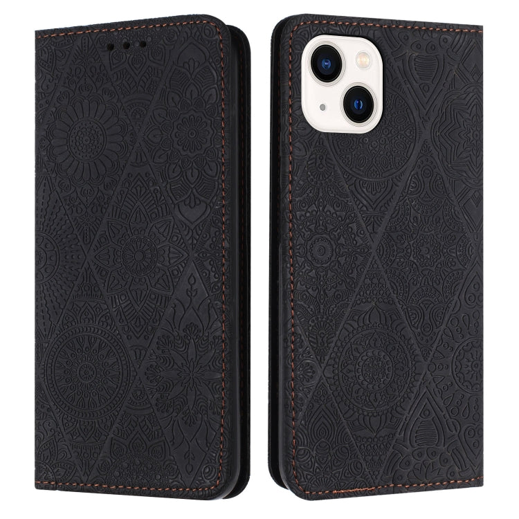 Ethnic Embossed Adsorption Leather Phone Case, For iPhone 15