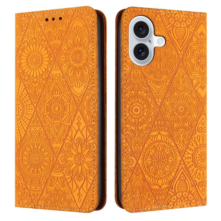 Ethnic Embossed Adsorption Leather Phone Case, For iPhone Air, For iPhone 16 Pro Max, For iPhone 16 Pro, For iPhone 16 Plus