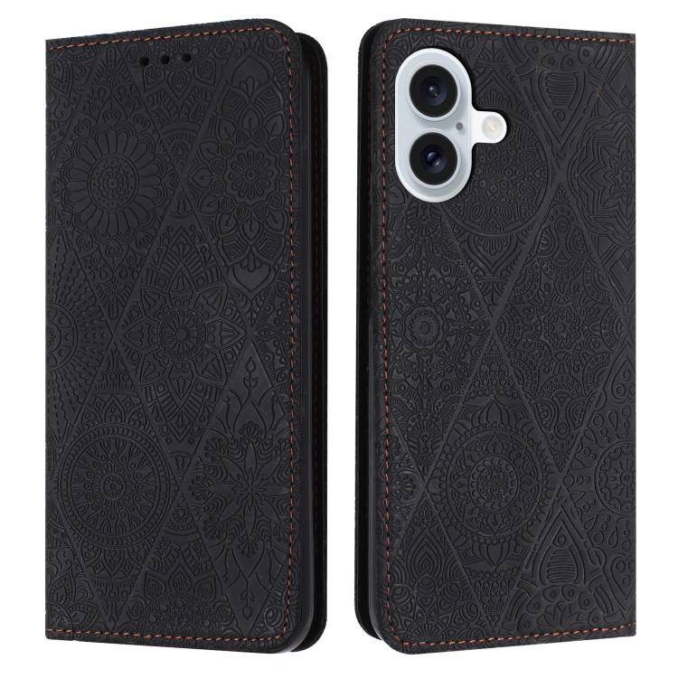 Ethnic Embossed Adsorption Leather Phone Case, For iPhone 16e, For iPhone 16 Pro Max, For iPhone 16 Pro, For iPhone 16 Plus