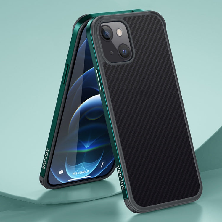 SULADA Luxury 3D Carbon Fiber Textured Metal + TPU Frame Phone Case, For iPhone 13 Pro Max, For iPhone 13 Pro, For iPhone 13, For iPhone 13 mini