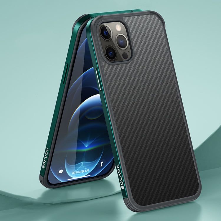 SULADA Luxury 3D Carbon Fiber Textured Metal + TPU Frame Phone Case, For iPhone 13 Pro Max, For iPhone 13 Pro, For iPhone 13, For iPhone 13 mini