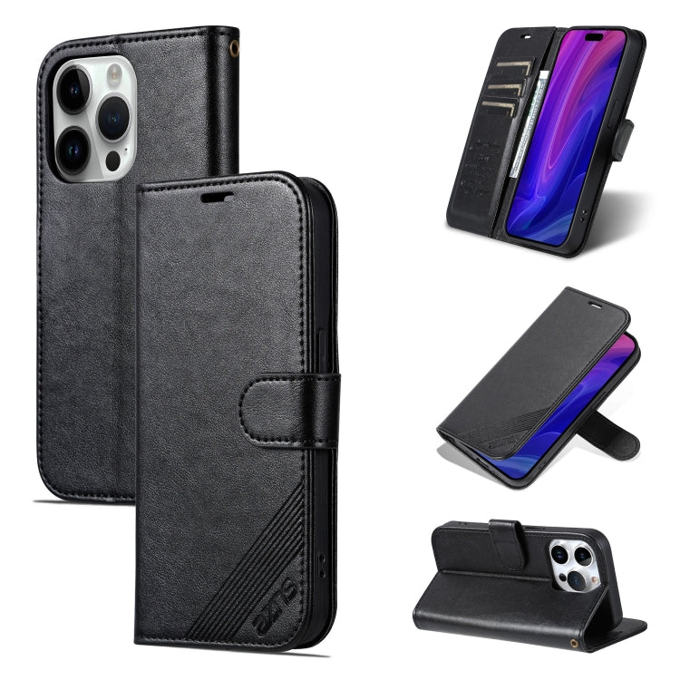 AZNS Sheepskin Texture Flip Leather Phone Case, For iPhone 16e, For iPhone 16 Pro Max, For iPhone 16 Pro, For iPhone 15 Pro Max, For iPhone 15 Pro, For iPhone 15 Plus, For iPhone 15