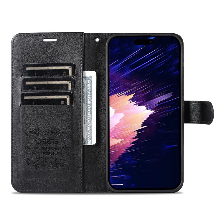 AZNS Sheepskin Texture Flip Leather Phone Case, For iPhone 16e, For iPhone 16 Pro Max, For iPhone 16 Pro, For iPhone 15 Pro Max, For iPhone 15 Pro, For iPhone 15 Plus, For iPhone 15