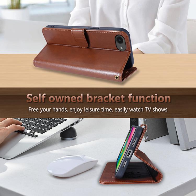 AZNS Sheepskin Texture Flip Leather Phone Case, For iPhone 16e, For iPhone 16 Pro Max, For iPhone 16 Pro, For iPhone 15 Pro Max, For iPhone 15 Pro, For iPhone 15 Plus, For iPhone 15