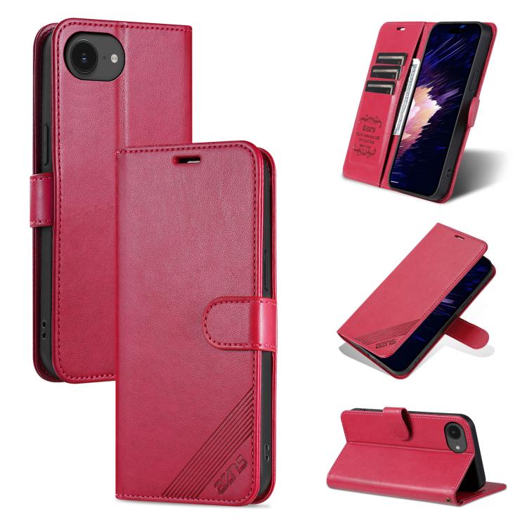 AZNS Sheepskin Texture Flip Leather Phone Case, For iPhone 16e, For iPhone 16 Pro Max, For iPhone 16 Pro, For iPhone 15 Pro Max, For iPhone 15 Pro, For iPhone 15 Plus, For iPhone 15