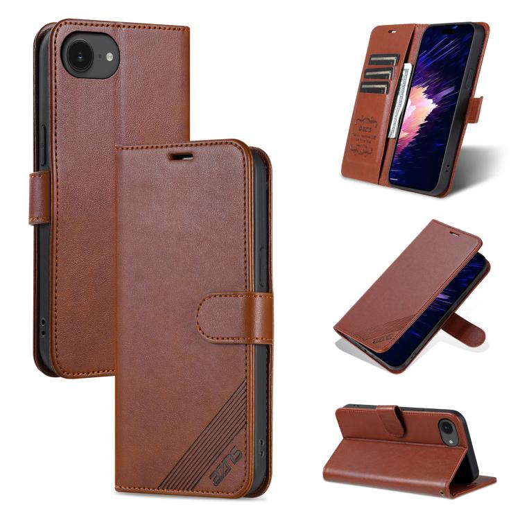AZNS Sheepskin Texture Flip Leather Phone Case, For iPhone 16e, For iPhone 16 Pro Max, For iPhone 16 Pro, For iPhone 15 Pro Max, For iPhone 15 Pro, For iPhone 15 Plus, For iPhone 15