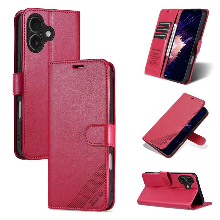 AZNS Sheepskin Texture Flip Leather Phone Case, For iPhone 16e, For iPhone 16 Pro Max, For iPhone 16 Pro, For iPhone 15 Pro Max, For iPhone 15 Pro, For iPhone 15 Plus, For iPhone 15