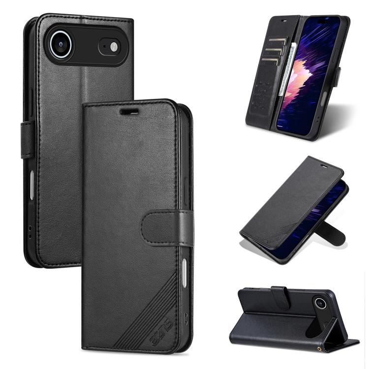 AZNS Sheepskin Texture Flip Leather Phone Case, For iPhone 16e, For iPhone 16 Pro Max, For iPhone 16 Pro, For iPhone 15 Pro Max, For iPhone 15 Pro, For iPhone 15 Plus, For iPhone 15