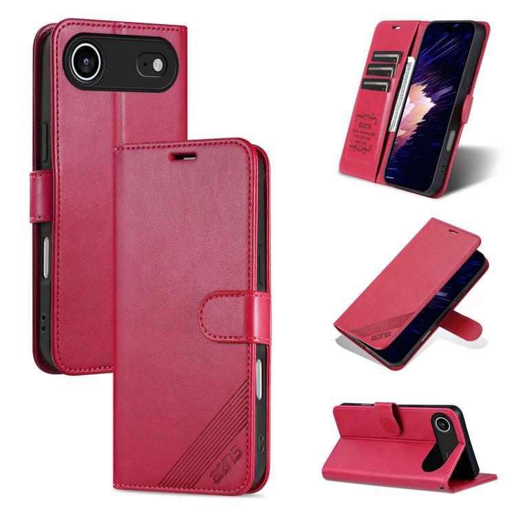 AZNS Sheepskin Texture Flip Leather Phone Case, For iPhone 16e, For iPhone 16 Pro Max, For iPhone 16 Pro, For iPhone 15 Pro Max, For iPhone 15 Pro, For iPhone 15 Plus, For iPhone 15