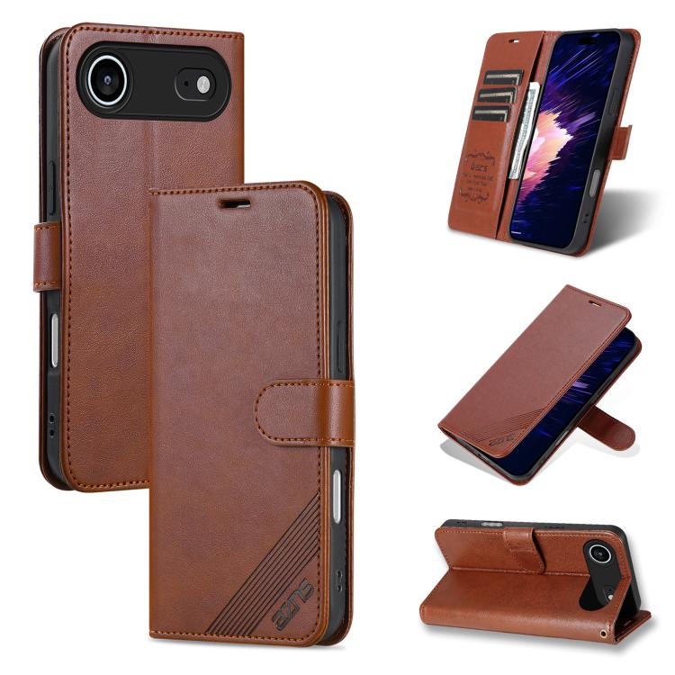 AZNS Sheepskin Texture Flip Leather Phone Case, For iPhone 16e, For iPhone 16 Pro Max, For iPhone 16 Pro, For iPhone 15 Pro Max, For iPhone 15 Pro, For iPhone 15 Plus, For iPhone 15