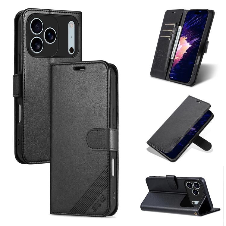 AZNS Sheepskin Texture Flip Leather Phone Case, For iPhone 16e, For iPhone 16 Pro Max, For iPhone 16 Pro, For iPhone 15 Pro Max, For iPhone 15 Pro, For iPhone 15 Plus, For iPhone 15