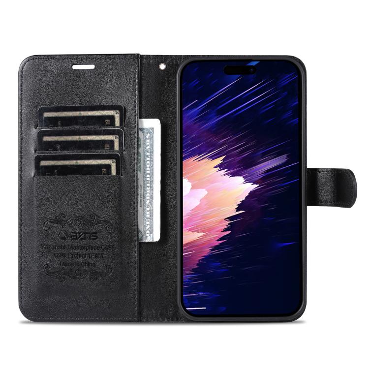 AZNS Sheepskin Texture Flip Leather Phone Case, For iPhone 16e, For iPhone 16 Pro Max, For iPhone 16 Pro, For iPhone 15 Pro Max, For iPhone 15 Pro, For iPhone 15 Plus, For iPhone 15