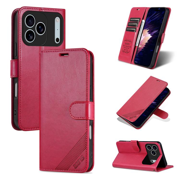 AZNS Sheepskin Texture Flip Leather Phone Case, For iPhone 16e, For iPhone 16 Pro Max, For iPhone 16 Pro, For iPhone 15 Pro Max, For iPhone 15 Pro, For iPhone 15 Plus, For iPhone 15