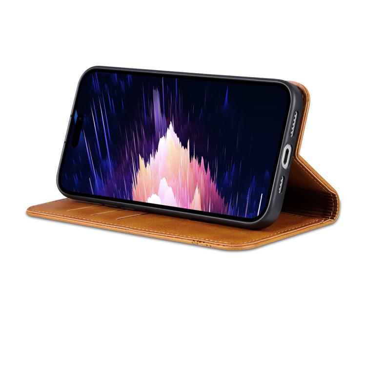 AZNS Magnetic Calf Texture Flip Leather Phone Case, For iPhone 16e, For iPhone 16 Pro Max, For iPhone 16 Pro, For iPhone 16 Plus