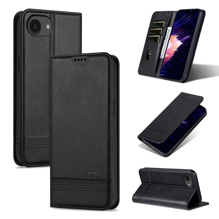 AZNS Magnetic Calf Texture Flip Leather Phone Case, For iPhone 16e, For iPhone 16 Pro Max, For iPhone 16 Pro, For iPhone 16 Plus