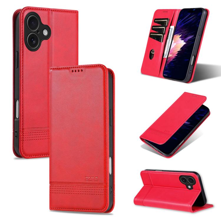 AZNS Magnetic Calf Texture Flip Leather Phone Case, For iPhone 16, For iPhone 15 Pro Max, For iPhone 15 Pro