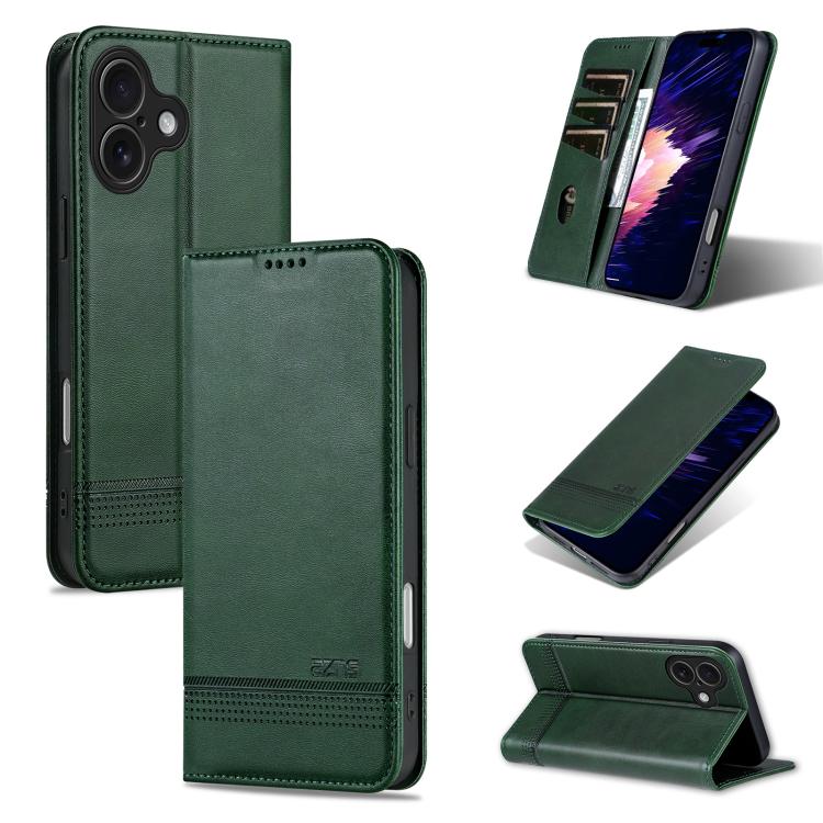 AZNS Magnetic Calf Texture Flip Leather Phone Case, For iPhone 16, For iPhone 15 Pro Max, For iPhone 15 Pro