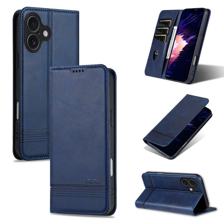 AZNS Magnetic Calf Texture Flip Leather Phone Case, For iPhone 16, For iPhone 15 Pro Max, For iPhone 15 Pro