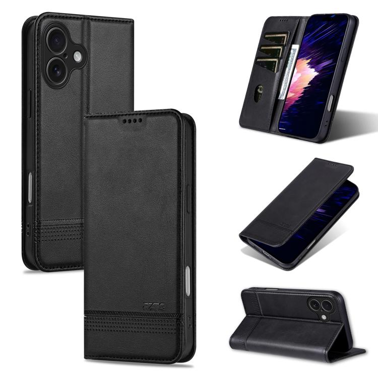 AZNS Magnetic Calf Texture Flip Leather Phone Case, For iPhone 16, For iPhone 15 Pro Max, For iPhone 15 Pro