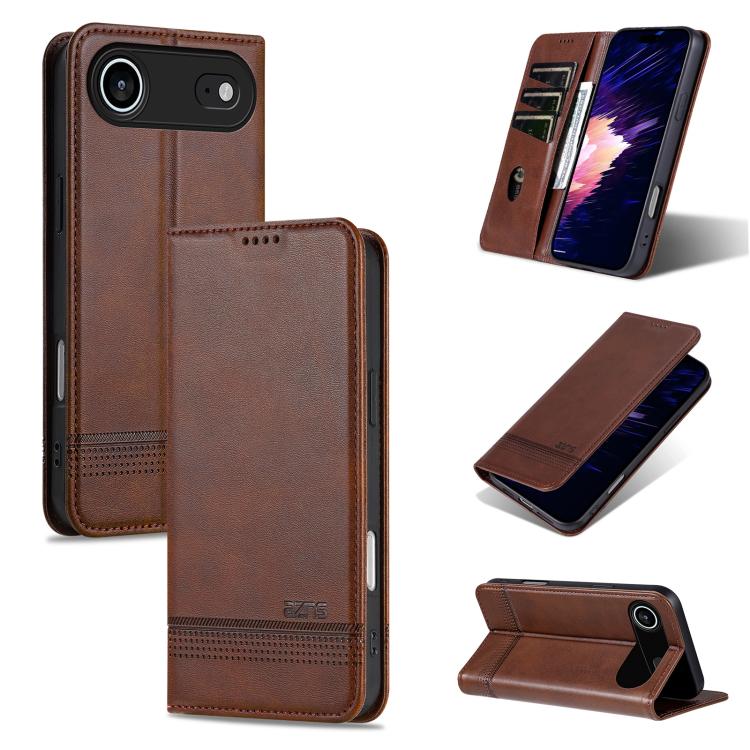 AZNS Magnetic Calf Texture Flip Leather Phone Case, For iPhone 16, For iPhone 15 Pro Max, For iPhone 15 Pro