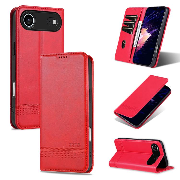 AZNS Magnetic Calf Texture Flip Leather Phone Case, For iPhone 16, For iPhone 15 Pro Max, For iPhone 15 Pro