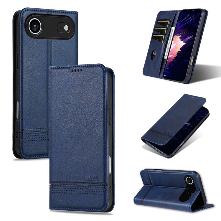 AZNS Magnetic Calf Texture Flip Leather Phone Case, For iPhone 16, For iPhone 15 Pro Max, For iPhone 15 Pro