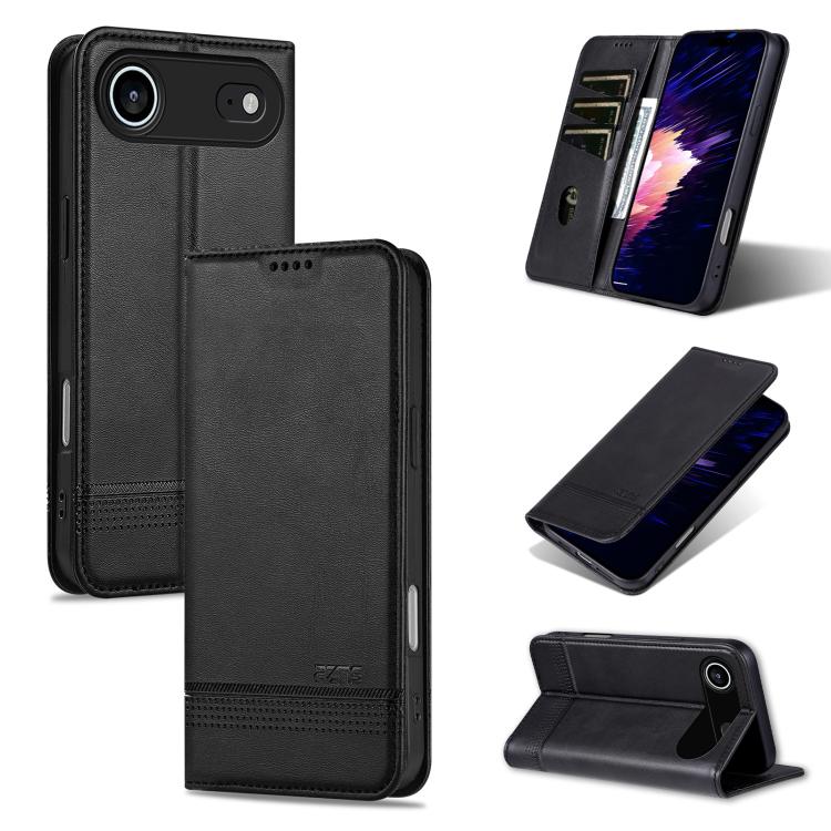 AZNS Magnetic Calf Texture Flip Leather Phone Case, For iPhone 16, For iPhone 15 Pro Max, For iPhone 15 Pro