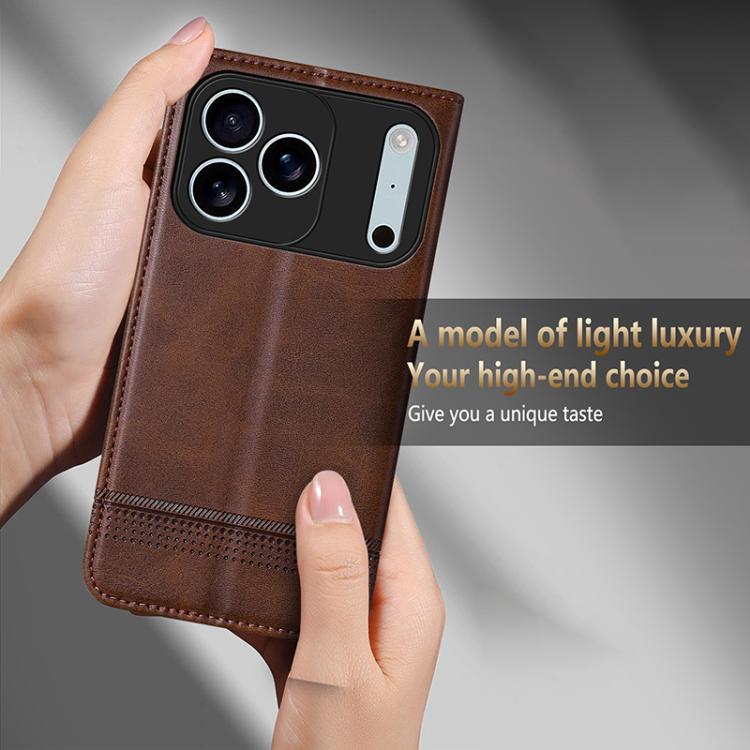 AZNS Magnetic Calf Texture Flip Leather Phone Case, For iPhone 16, For iPhone 15 Pro Max, For iPhone 15 Pro