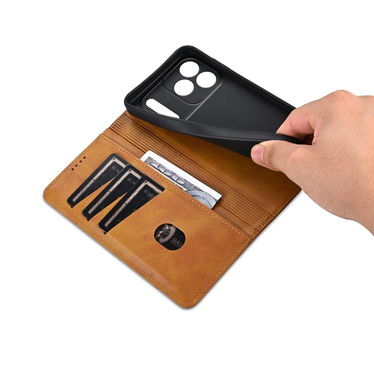 AZNS Magnetic Calf Texture Flip Leather Phone Case, For iPhone 16, For iPhone 15 Pro Max, For iPhone 15 Pro