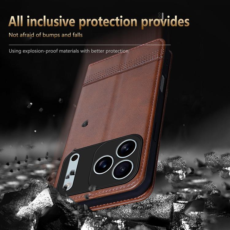 AZNS Magnetic Calf Texture Flip Leather Phone Case, For iPhone 16, For iPhone 15 Pro Max, For iPhone 15 Pro