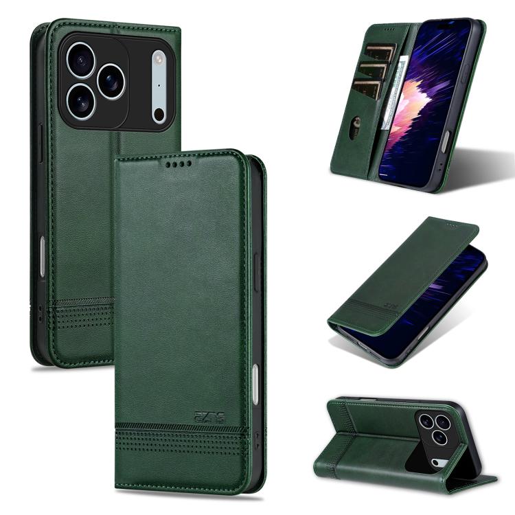 AZNS Magnetic Calf Texture Flip Leather Phone Case, For iPhone 16, For iPhone 15 Pro Max, For iPhone 15 Pro