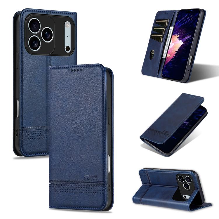 AZNS Magnetic Calf Texture Flip Leather Phone Case, For iPhone 16, For iPhone 15 Pro Max, For iPhone 15 Pro