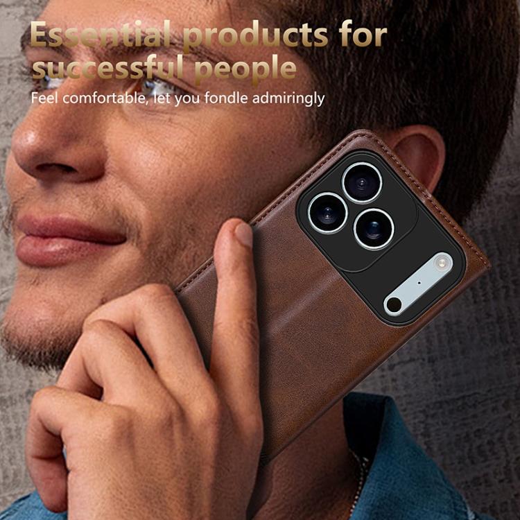 AZNS Magnetic Calf Texture Flip Leather Phone Case, For iPhone 16e, For iPhone 16 Pro Max, For iPhone 16 Pro, For iPhone 16 Plus