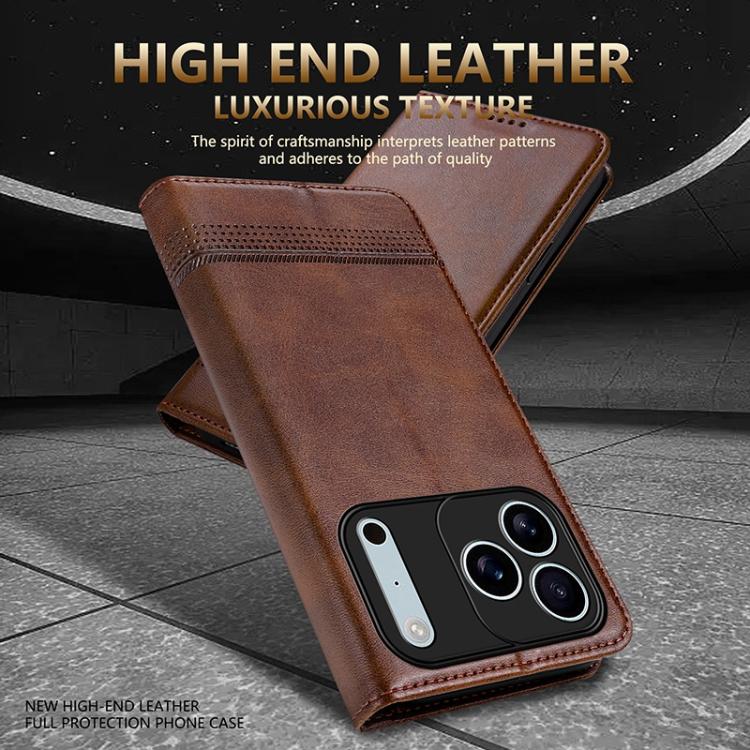 AZNS Magnetic Calf Texture Flip Leather Phone Case, For iPhone 16e, For iPhone 16 Pro Max, For iPhone 16 Pro, For iPhone 16 Plus