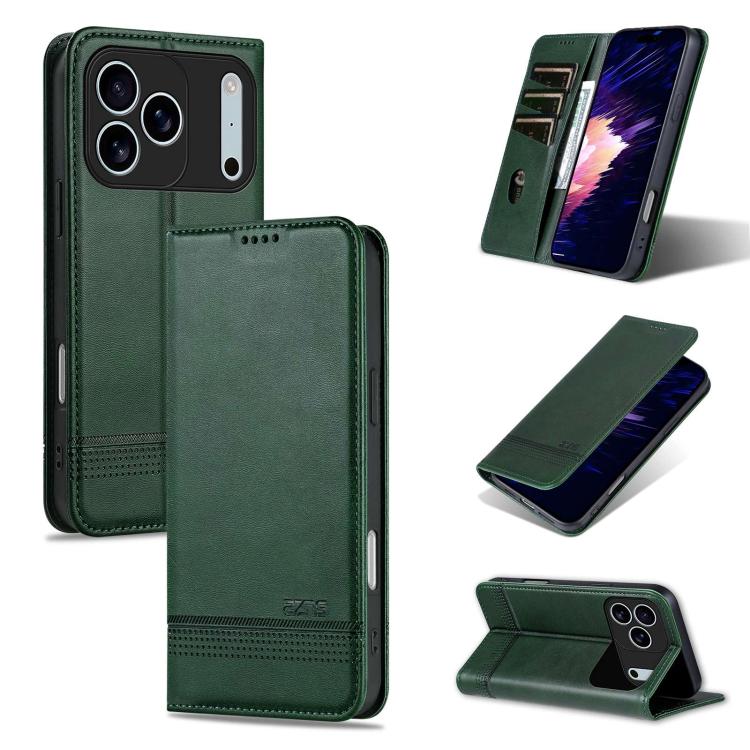 AZNS Magnetic Calf Texture Flip Leather Phone Case, For iPhone 16e, For iPhone 16 Pro Max, For iPhone 16 Pro, For iPhone 16 Plus