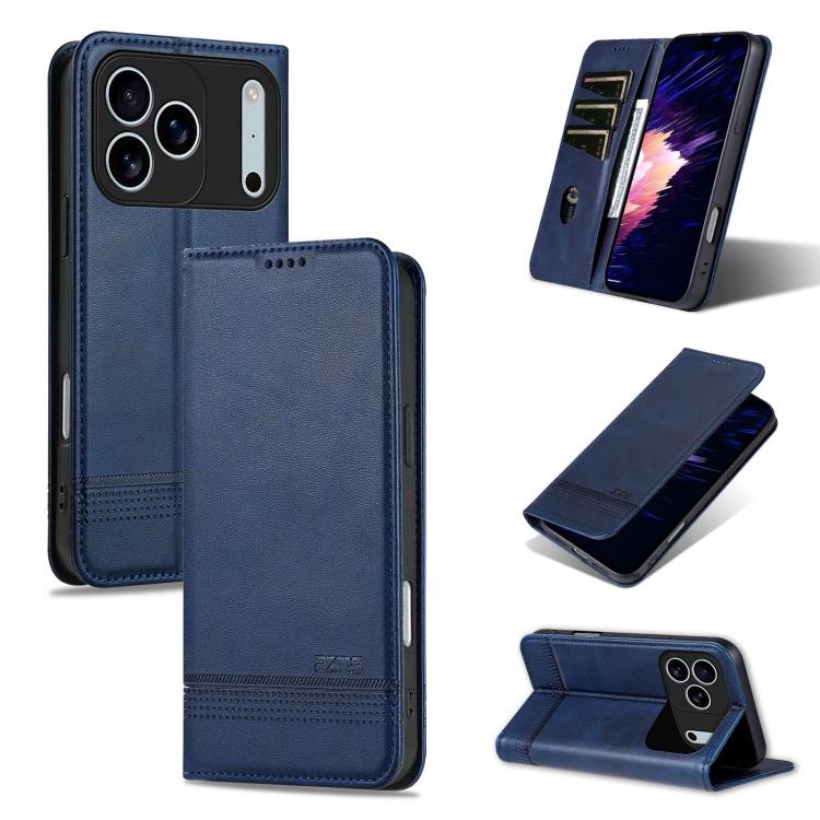 AZNS Magnetic Calf Texture Flip Leather Phone Case, For iPhone 16e, For iPhone 16 Pro Max, For iPhone 16 Pro, For iPhone 16 Plus
