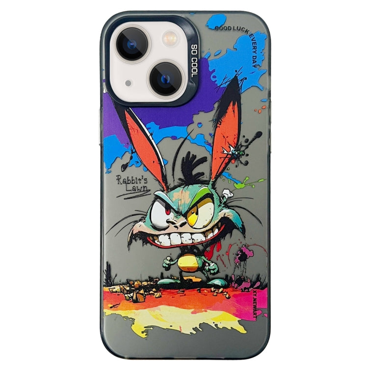 Double Layer Color Silver Series Animal Oil Painting Phone Case, For iPhone 15 Pro Max
