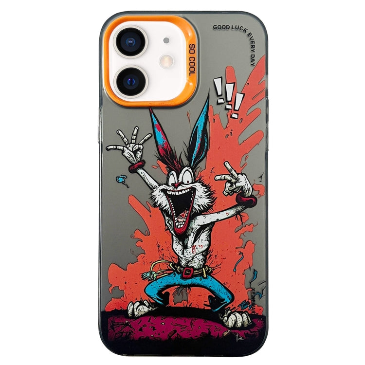 Double Layer Color Silver Series Animal Oil Painting Phone Case, For iPhone 11