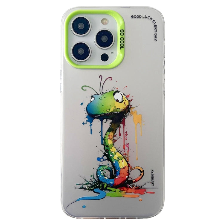 Double Layer Color Silver Series Animal Oil Painting Phone Case, For iPhone 14