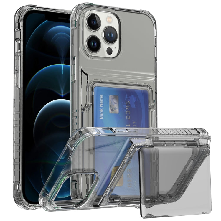 Crystal Clear Flip Card Slot Phone Case, For iPhone 13 Pro Max, For iPhone 13 Pro, For iPhone 13, For iPhone 12 / 12 Pro, For iPhone 12 Pro Max, For iPhone 11 Pro Max, For iPhone 11, For iPhone 11 Pro